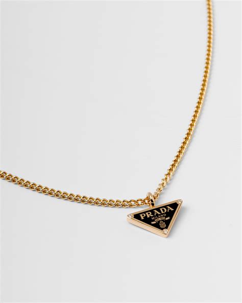 prada black necklace|black Prada necklace gold.